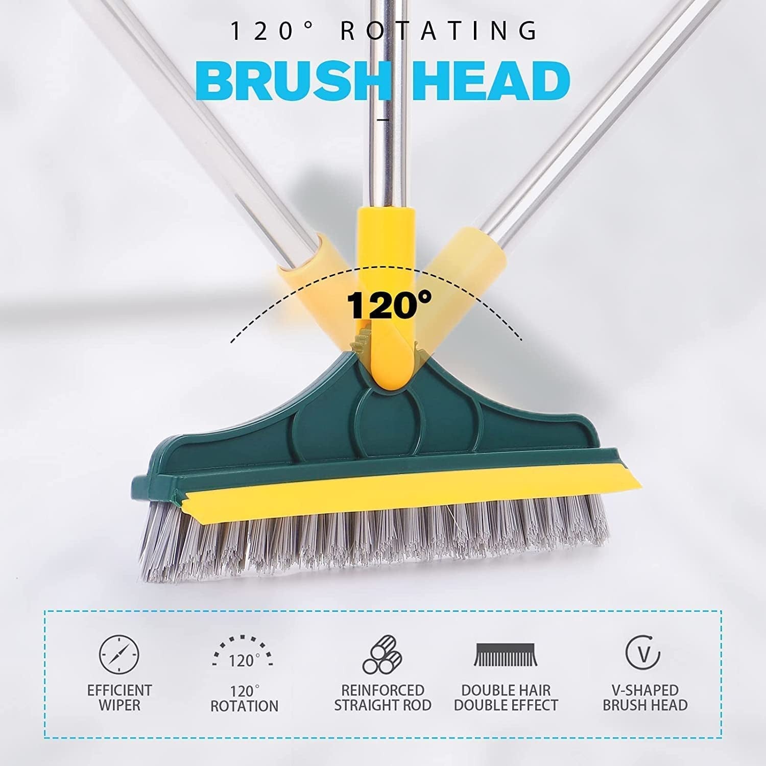 2 In 1 Floor Cleaning Brush Bathroom Tile Windows Floor Cleaning Brush With 120° Rotatable Head