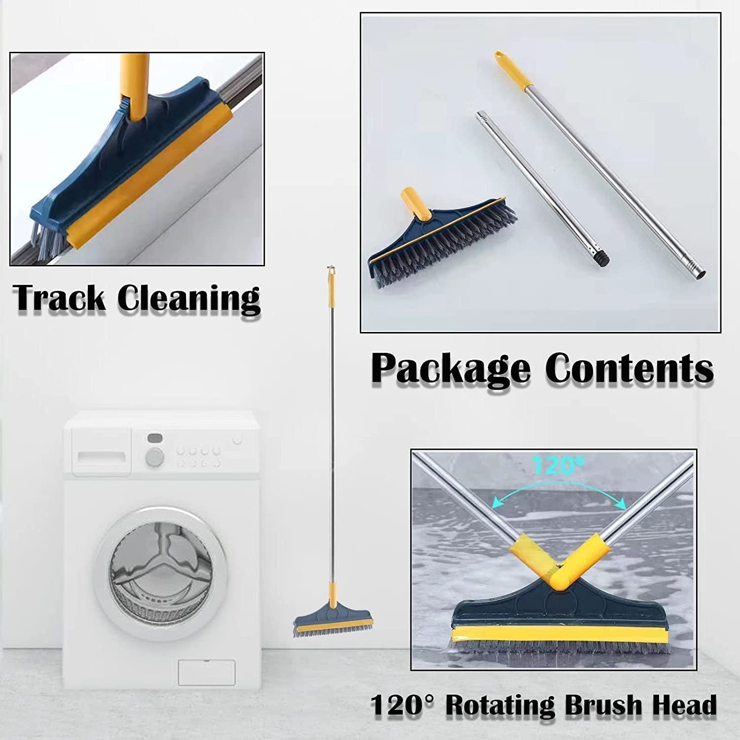 2 In 1 Floor Cleaning Brush Bathroom Tile Windows Floor Cleaning Brush With 120° Rotatable Head