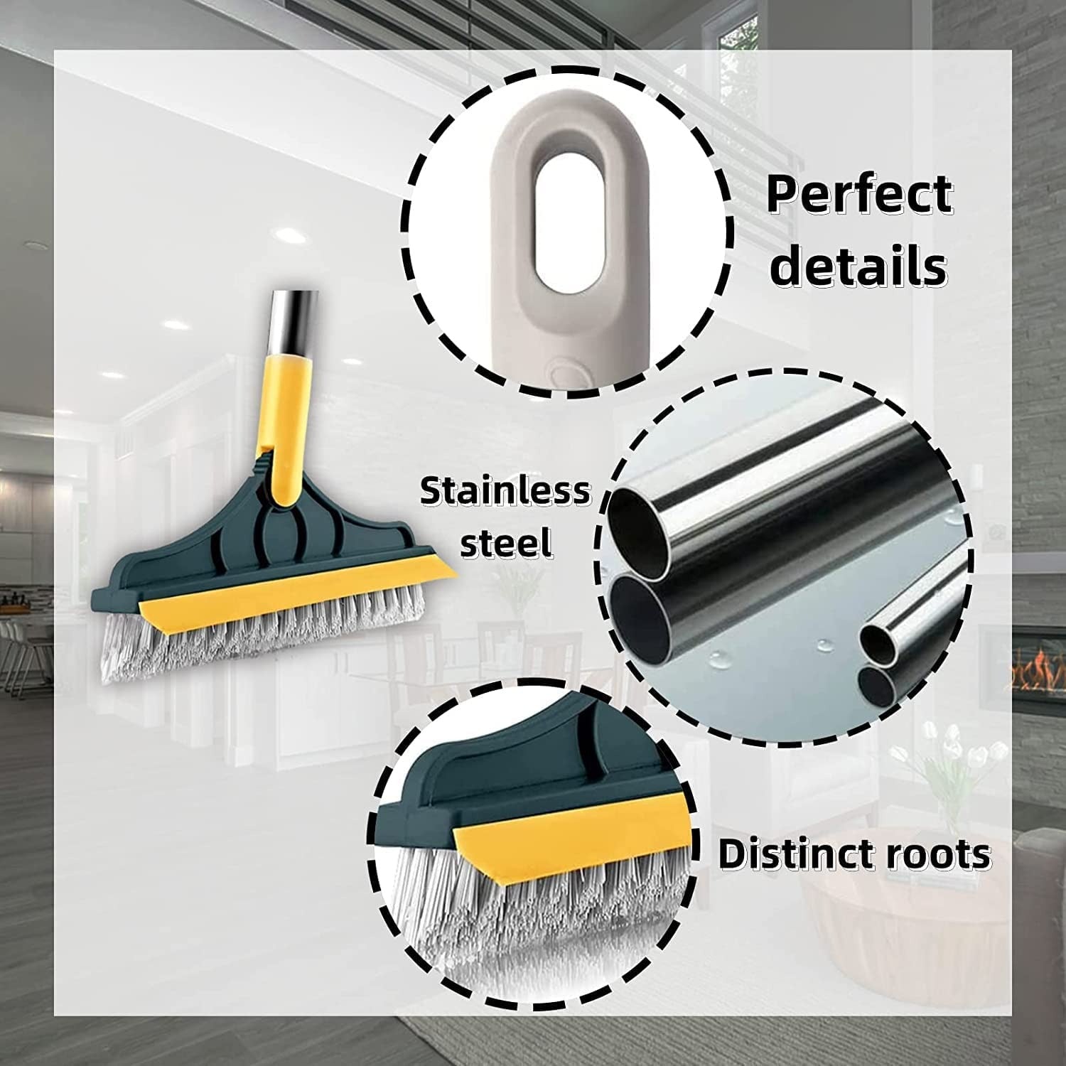 2 In 1 Floor Cleaning Brush Bathroom Tile Windows Floor Cleaning Brush With 120° Rotatable Head